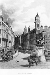 Charing Cross, kijkend naar de Strand, 1811 door English School
