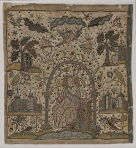 Liefdadigheid onder een boog, ca. 1640 door English School