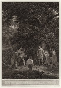 Karel II in het bos van Boscobel