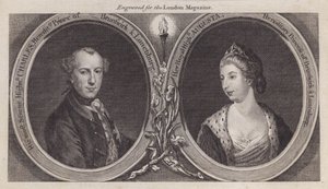 Charles William Ferdinand, Hertog van Brunswijk, en zijn vrouw, Prinses Augusta, zus van Koning George III