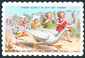 Kinderen die een gans achterna zitten! door English School