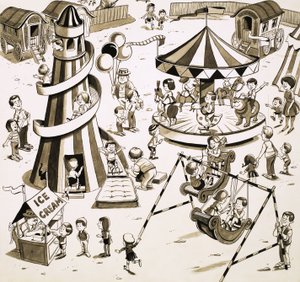 Kinderen op de kermis door English School