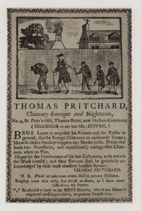 Schoorsteenvegers, Thomas Pritchard, handelskaart