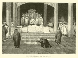 Chinese ceremonie van de Kotow door English School