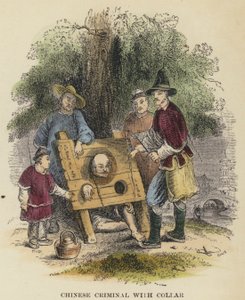 Chinese Crimineel met Kraag (gekleurde gravure)