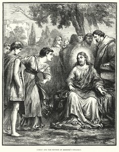 Christus en de moeder van de kinderen van Zebedeüs door English School