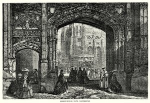 Christchurch Gate, Canterbury (gravure) door English School