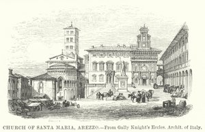 Kerk van Santa Maria, Arezzo (gravure) door English School