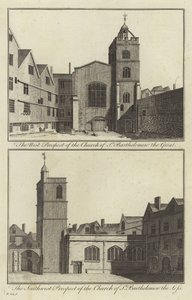 Kerk van St. Bartholomew the Great en kerk van St. Bartholomew the Less, Londen door English School