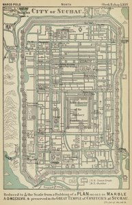 Stad Suchau (kleurenlitho)