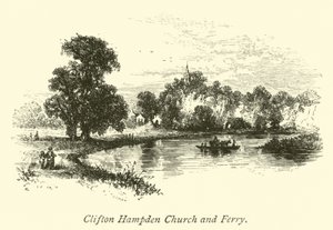 Clifton Hampden Kerk en Veerboot door English School