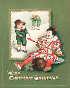 Clown steelt de Pruimenpudding, Kerstkaart door English School