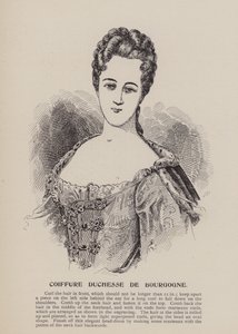 Hertogin van Bourgondië kapsel (gravure)