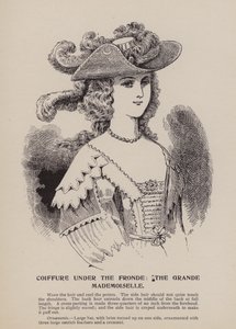 Coiffure onder de Fronde, de Grande Mademoiselle (gravure) door English School