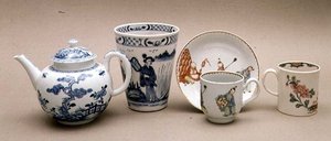 Collectie Liverpool-porselein door English School