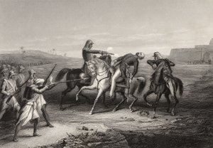 Kolonel John Platt gedood door de muiters in Mhow, 1 juli 1857, uit 