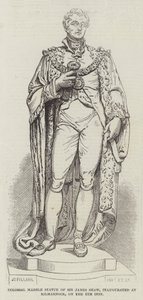 Kolossaal Marmeren Standbeeld van Sir James Shaw, ingehuldigd in Kilmarnock, op de 4e inst door English School