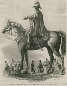 Kolossaal standbeeld van de hertog van Wellington door M.C. Wyatt door English School