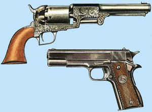 Colt-revolver en automatisch