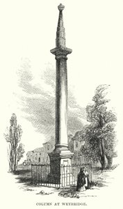 Kolom in Weybridge (gravure) door English School