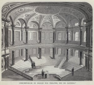Concertzaal in ontwerp voor theater, Rio de Janeiro door English School