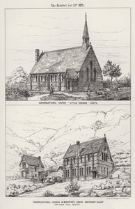 Congregational Church, Little Hadham, Herts; Congregational Church en Pastorie, Nantmawr, Salop door English School