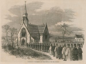 Inwijding van de nieuwe begraafplaats van Marylebone door English School