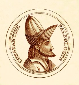 Constantijn Paleologus, illustratie uit Het Universele Historische Woordenboek door George Crabb, gepubliceerd 1825 door English School
