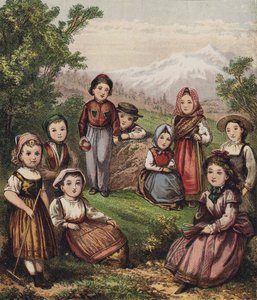 Continentale Kinderen (kleur litho)