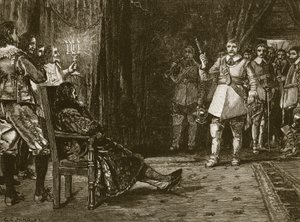 Interview van Cornet Joyce met Charles, illustratie uit Cassells Illustrated History of England door English School