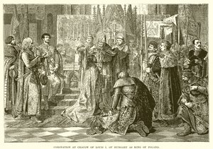 Kroning in Krakau van Lodewijk I van Hongarije als koning van Polen door English School