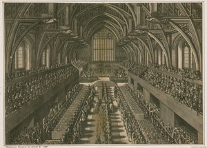 Kroningsbanket van Jacobus II, 1685, in Westminster Hall, Londen door English School