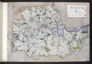 County of London Open Space Plan / voorbereid voor de London County Council door J.H. Forshaw en Patrick Abercrombie door English School