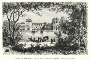 Hof van de fontein in de Engelse tuin, Fontainebleau