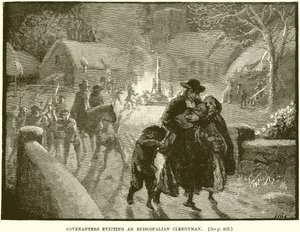 Covenanters Verdrijven een Episcopale Geestelijke door English School