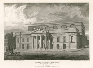 Covent Garden Theatre, Westminster, Londen (gravure) door English School