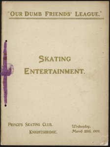 Omslag van het programma van Our Dumb Friends League schaatsentertainment door English School
