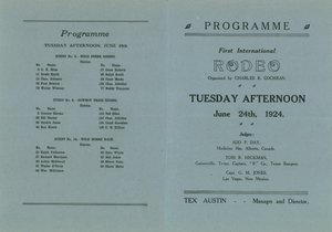 Omslag van het programma voor het eerste internationale Rodeo door English School