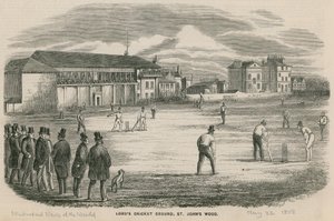 Cricketwedstrijd bij Lords Cricket Ground, St Johns Wood door English School