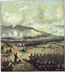 Krimoorlog (1853-1856): de slag bij Inkermann op 5/11/1854 tussen Rusland en de Britse, Franse en Turkse coalitie die won. De Slag bij Inkerman