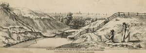 Croydon Canal uitzicht vanaf de sluizen boven Deptford