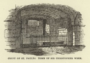 Crypte van St Pauls, Graf van Sir Christopher Wren door English School