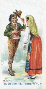 Gebruikelijke groet in Italië, 1907