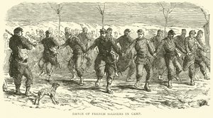 Dans van Franse soldaten in kamp, november 1870