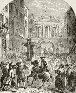 Daniel Defoe in de schandpaal bij de Temple Bar, uit 