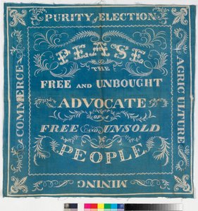 Verkiezingsbanner van Darlington voor Joseph Pease, 1832 door English School