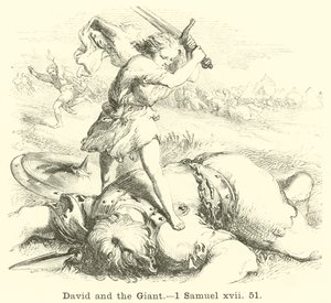 David en de reus, 1 Samuel, xvii, 51 door English School