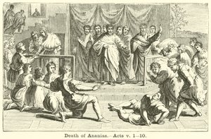 De dood van Ananias, Handelingen, v, 1, 10 door English School