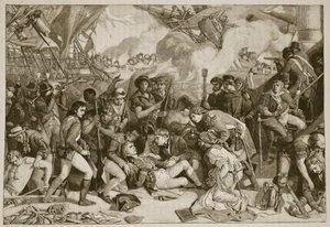 Dood van Nelson, illustratie uit Cassells Geïllustreerde Geschiedenis van Engeland door English School