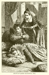De dood van koningin Elizabeth, 1601 door English School